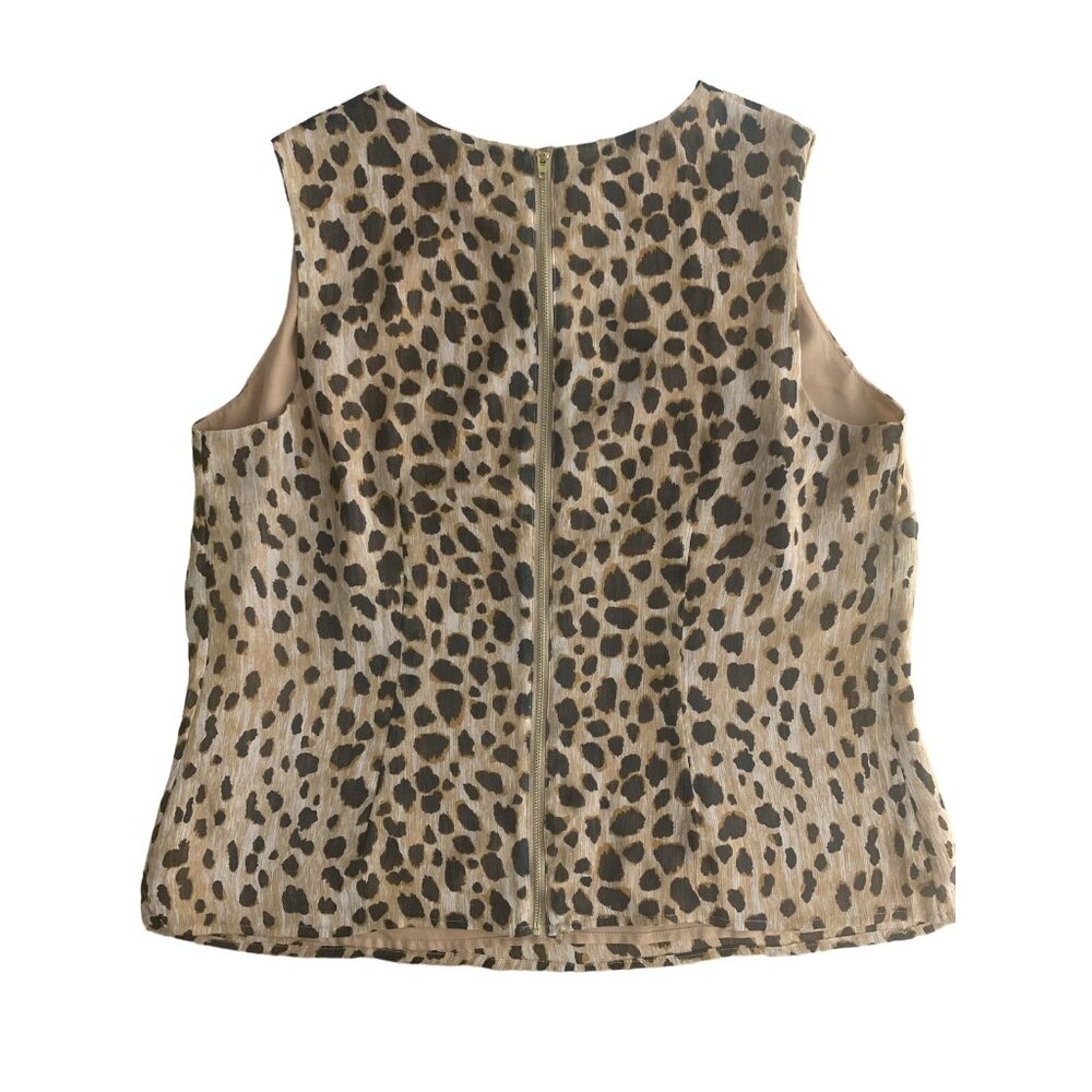 Merona Womens Sleeveless Leopard Print Top Blouse Size XXL - Picture 8 of 11